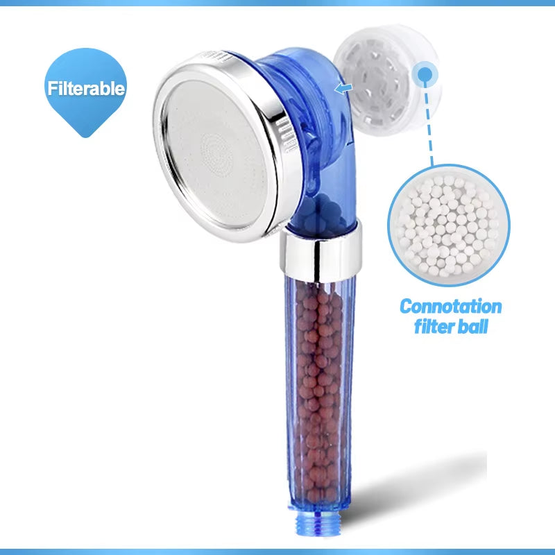 Zhangji 3 Modes Bath Shower Adjustable Jetting Shower Head High Pressure Saving Water Bathroom Anion Filter Shower SPA Nozzle